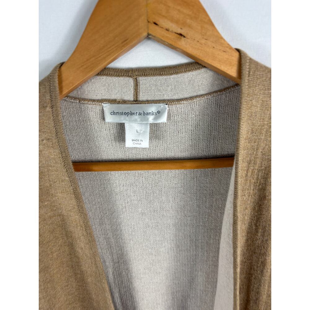 Christopher & Banks Brown Longline Cardigan Size Large - Picture 2 of 4